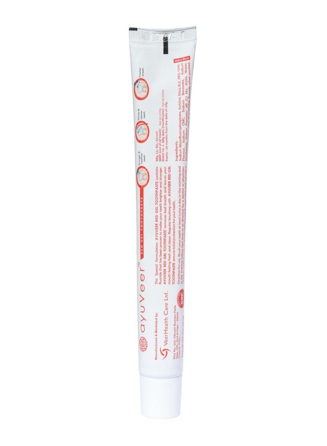 Ayuveer Red Gel Toothpaste, Keeps Teeth Strong, Healthy & Fresh, 100 G | Pack of 4 - Image 5